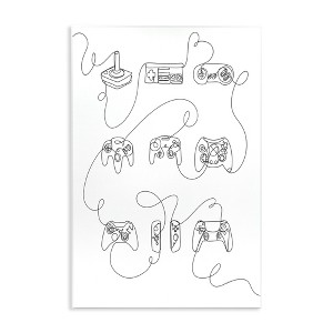 Stupell Industries Line Doodle Gaming Controllers, 10" x 15" - 1 of 4