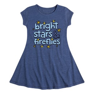 Girls' - Instant Message - Bright Stars And Fireflies Fit & Flair Cap Sleeve Graphic Dress - 1 of 4