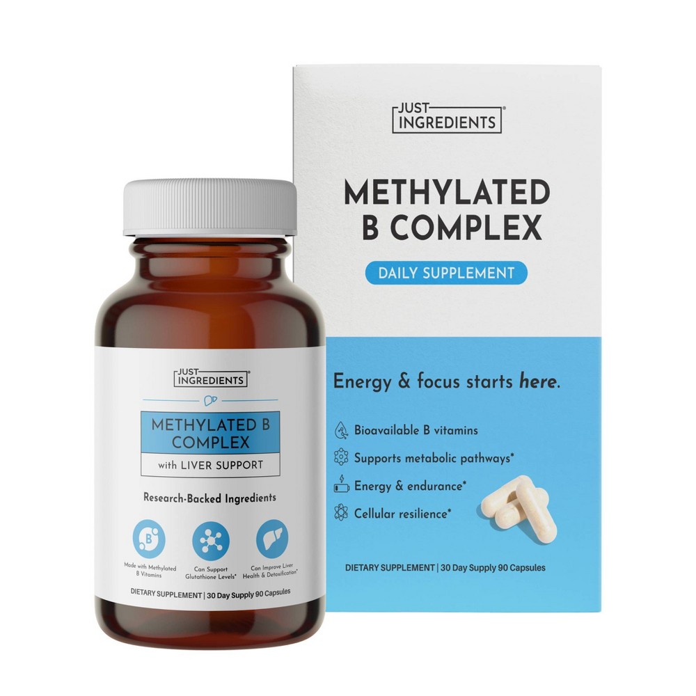 Just Ingredients Methylated B Complex Capsules - 90ct - 30 servings