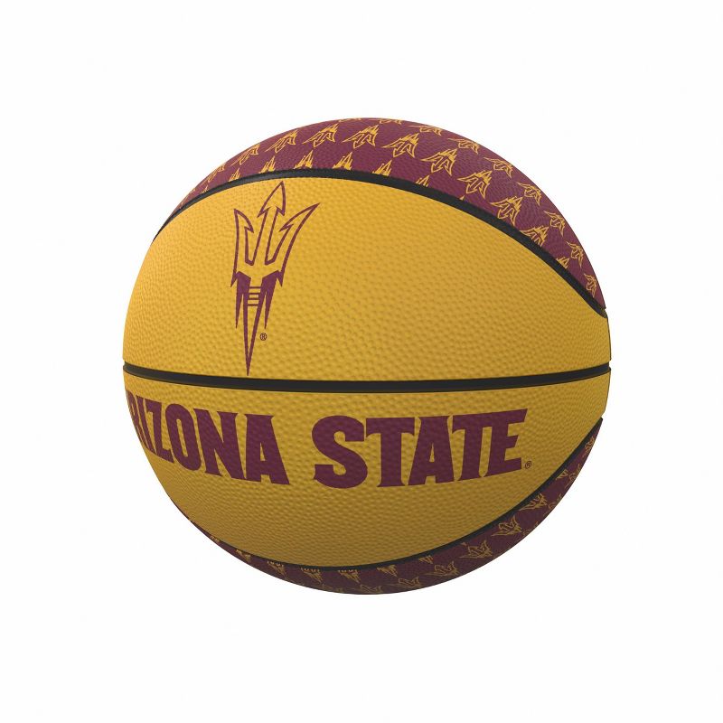 NCAA Arizona State Sun Devils Repeating Logo Mini-Size Rubber Basketball, 1 of 2