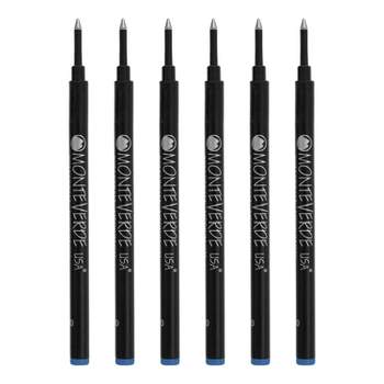 Monteverde Rollerball Pen Refill Medium Point Blue Ink 6 Pack (G233BU)