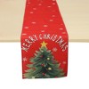 Unique Bargains Christmas Table Runner Yellow Star Christmas Tree Linen 72"x13" 1 Pc - 4 of 4
