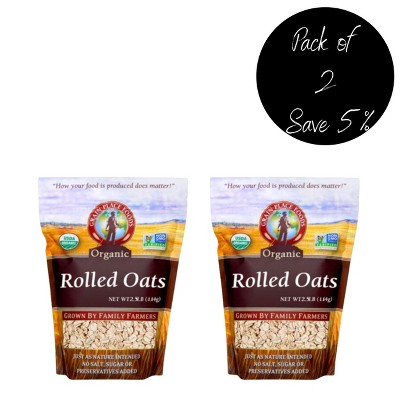 Grain Place Foods 2.5 lb Organic Rolled Oats Non-GMO - Pack of 2