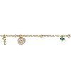Guili 14K Gold Plated Bracelet with Emerald Green Cubic Zirconia Heart and Key Charms Offers a Romantic Touch with Bold Color and Elegant Sparkle - 2 of 2