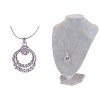 Anna-Kaci Women's Circular Crystal Pendant Necklace, Modern and Chic Design with Adjustable Chain, Ideal for Formal Events - Bars - 2 of 4