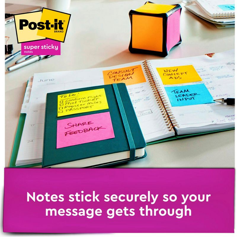 Post-it Full Adhesive Super Sticky Notes, 3 x 3 Inches, Energy Boost Colors, Pad of 25 Sheets, Pack of 12, 4 of 6