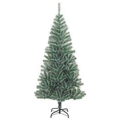 vidaXL Beautifully Snow-Flocked Artificial Christmas Tree with Robust Metal Stand – Realistic PET Material – Green 70.9" – Easy to Assemble