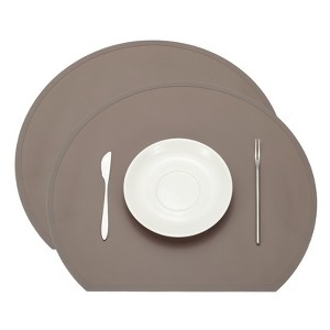 Unique Bargains Silicone Heat Resistant Waterproof Oil Proof Semicircle Placemats - 1 of 4