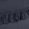 Ellis Stacey 1.5" Rod Pocket High Quality Fabric Solid Color Window Ruffled Swag 60"x38" Navy - 3 of 4