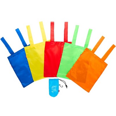 The Lakeside Collection Set of 5 Colorful Reuseable Shopping Bags