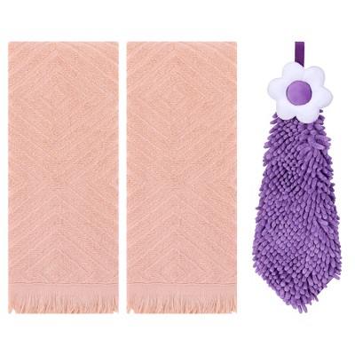 REGALWOVEN 3 Pcs Bathroom Soft and Absorbent Decorative Hand Towel