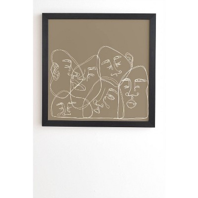 Simone Cotton Unrequited Love Framed Wall Canvas Black/Brown - Deny Designs