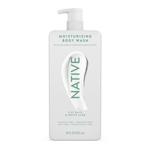 Native Moisturizing Shea Butter 24hr Hydration Sulfate Free and Paraben Free Body Wash - 18 fl oz - 1 of 4