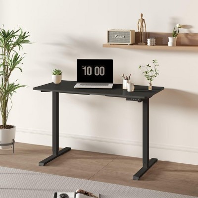 INFURNIC Desks Standing Desk Whole Piece Adjustable Height Workstation Sit Stand up Desk for Home Office, Black, 47.24"*23.62"*28.74"