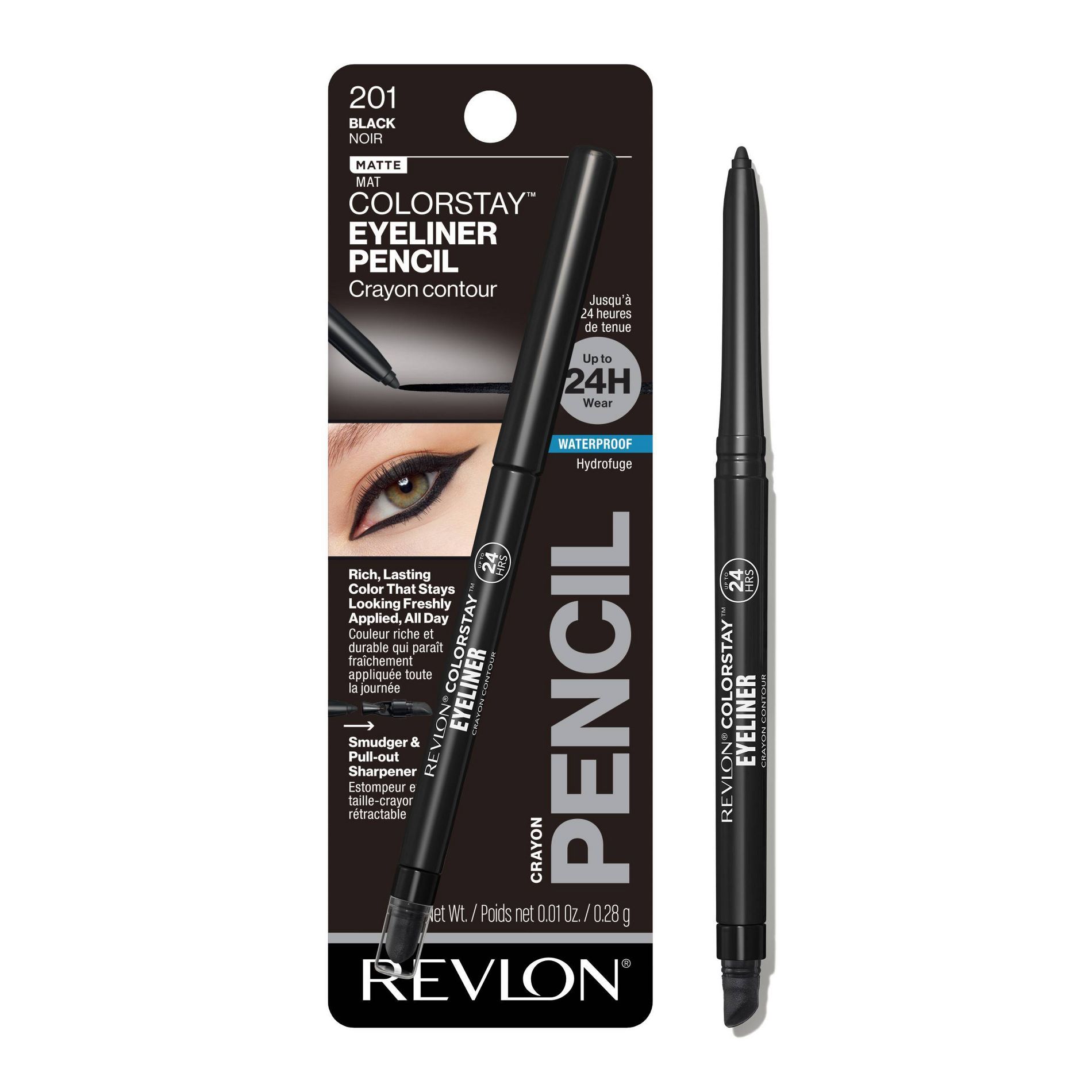 Revlon Colorstay Waterproof Eyeliner with Built-in Smudger - 201 Black - 0.01oz