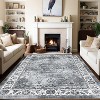 Vintage Floral Print Rug, Non-Slip, Washable, Stain-Resistant, Low Pile Carpet for Living Room/Bedroom/Kitchen - 3 of 4