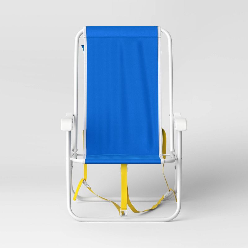 Recycled Fabric Outdoor Portable Beach Chair with Storage Space Blue - Sun Squad&#8482;, 2 of 5