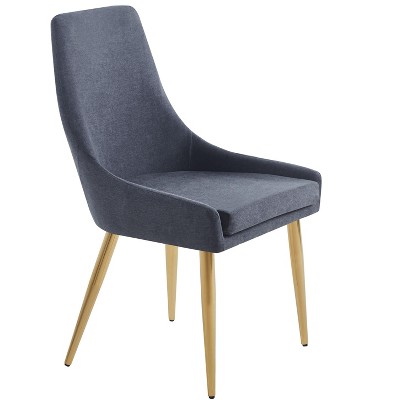NicBex Set of 2 Dining Chair with Curved Back Modern Upholstered Armless Accent Chair with Metal Legs for Kitchen,Dining Room