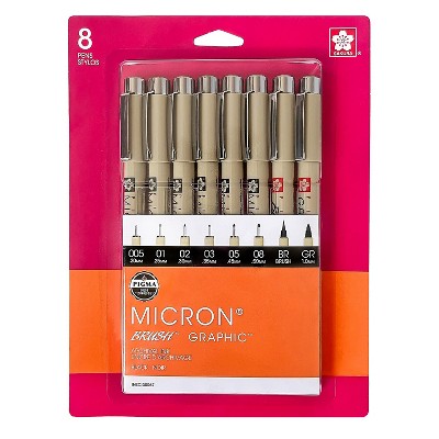 Sakura Pigma Micron Pens Black 8/Pack (SAK30067)