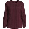 Lands' End Women's Lightweight Jersey Lace Mix Long Sleeve Pintuck Top - 3 of 4