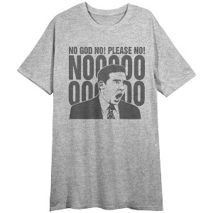 The Office No God No Crew Neck Short Sleeve Athletic Heather Women's Night Shirt - 1 of 2