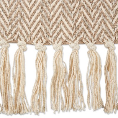 50"x60" Stone Cotton Handloom Chevron Throw Blanket