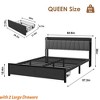 Industrial FullSize/King Size/Queen Size Bed Frame w/Storage Headboard Platform Bed with 2 Large Drawers No Box Spring Needed - 2 of 4