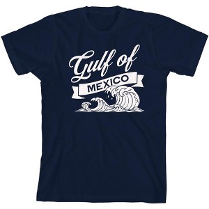 Gulf of Mexico Black and White Wave Youth Crew Neck Short Sleeve Tee - 1 of 2