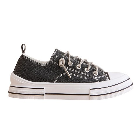 Женские кроссовки Very G Womens Aman Original Lace Up Sneaker with Sparkle Laces, Black Sparkle (7)