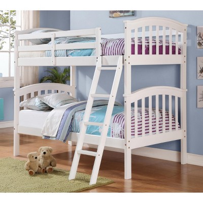 Donco Kids Columbia Twin Over Twin White Bunkbed