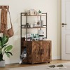 Cat Litter Box Enclosure, 2-in-1 Cat Litter Box Furniture Hidden with 2 Tier Storage Shelves and Doors, Wooden Cat Washroom Furniture - 4 of 4