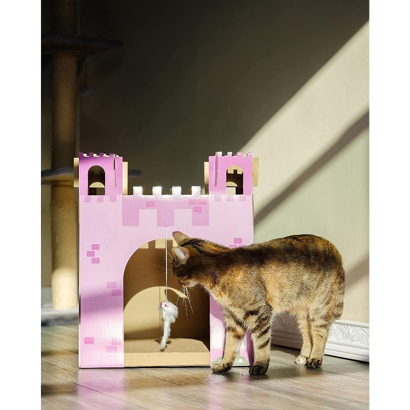 Midlee Pink Castle Cat Scratcher House, 4 of 7
