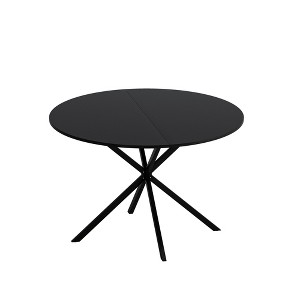 NicBex Modern Round Dining Table with Two Piece Removable Top and Cross Leg,Off-White/Black/White - 1 of 4