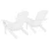 vidaXL Adirondack Chairs Patio Adirondack Chair with Tea Table Solid Wood Fir - White - 4 of 4