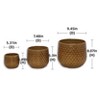 Vynxaria 3-Piece Striped Ceramic Flowerpot Set for Stylish Indoor & Outdoor Use - 2 of 2