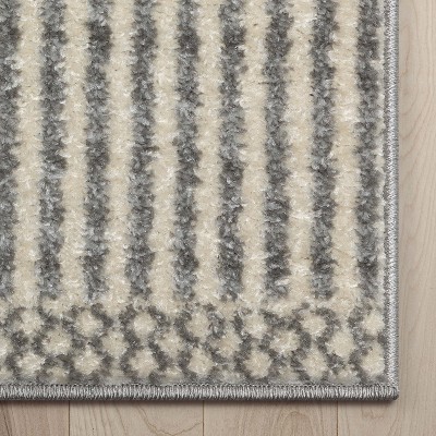 Athena Light Grey Geometric Synthetic Area Rug 7'10" x 9'10"