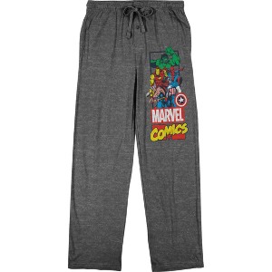 Marvel Universe Avengers Group Art Men's Graphite Heather Sleep Pajama Pants - 1 of 2