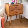 Greenberg 2 Drawer Mid-Century Modern Solid Wood Nightstand - Saracina Home - 2 of 4