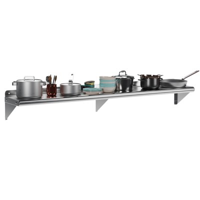 36"x12" Stainless Steel Wall Shelf, Floating Metal Shelving, for Kitchen, Garage and Utility Room