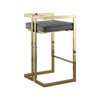 Meridian Furniture,Ezra Grey Velvet Stool, Set of 2 - 2 of 4