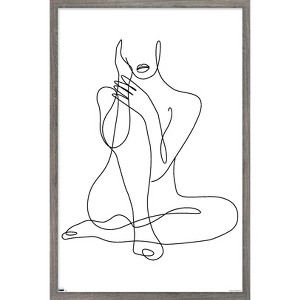 Trends International Woman - Continuous Line Drawing Framed Wall Poster Prints - 1 of 4