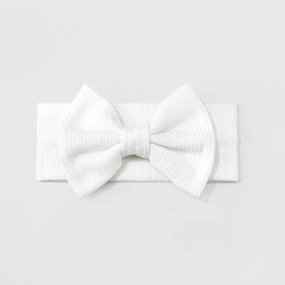 Image of Baby Girls' Textured Bow Headwrap - Cloud Island™ Ivory