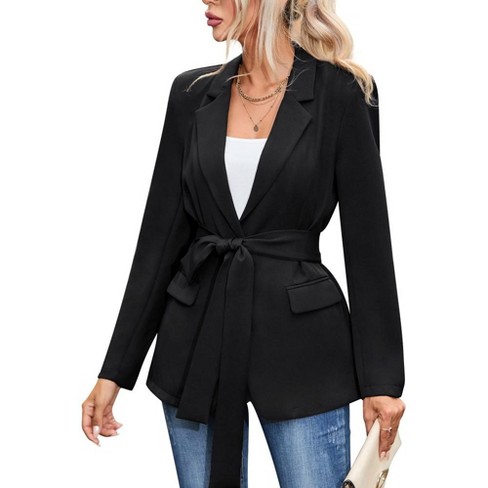 Whizmax Women's Casual Blazer Jacket Open Front Long Sleeve Work Office  Suit Blazers Black Xl : Target