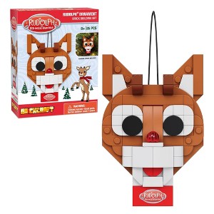 Brickcraft Rudolph The Red-Nosed Reindeer Rudolph Ornament 85-Piece Brickcraft Building Set - 1 of 4