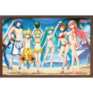 Trends International Hatsune Miku - Beach Party Framed Wall Poster Prints - 1 of 4