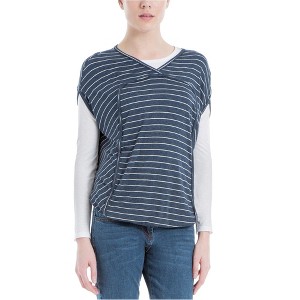 Max Studio London Womens Bubble Hem Basic T-Shirt - 1 of 1