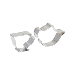 Unique Bargains Cookie Cutters 2-Piece Outfit & Bottle Cookie Cutter Set Dishwasher Safe Stainless Steel Silver Tone 1Set - 1 of 4