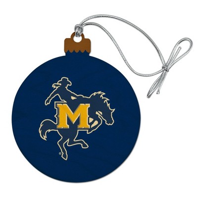 McNeese State University Primary Logo Wood Christmas Tree Holiday Ornament