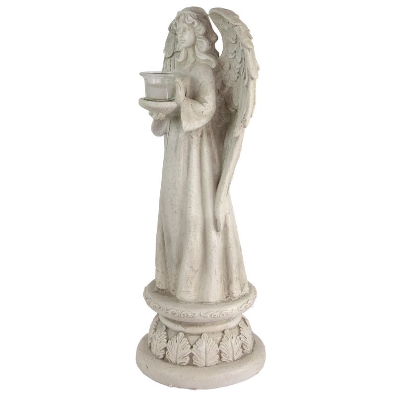 Northlight 22.5" Standing Religious Angel with Bird Bath Votive Candle Holder Outdoor Patio Garden Statue - Gray, 5 of 7