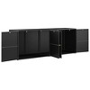 VidaXL Garden Storage Cabinet Black 78"x21.9"x31.5" Poly Rattan - 3 of 4